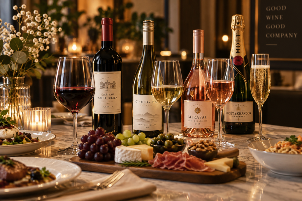 Red and white wine selection for different occasions