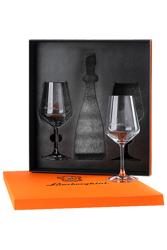 Lamborghini Gift Box 1 Sparkling + 2 Wine Glass